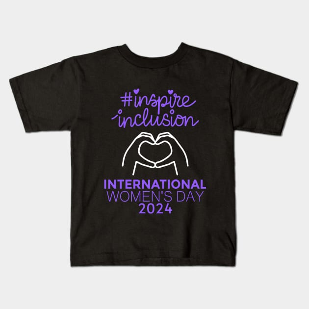 Count Her Inspire Inclusion Women's International Day 2024 Kids T-Shirt by AimArtStudio